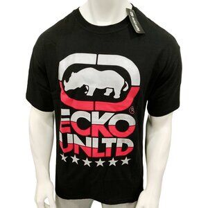 NWT ECKO UNLTD. AUTHENTIC MEN'S BLACK CREW NECK SHORT SLEEVE T-SHIRT SIZE M